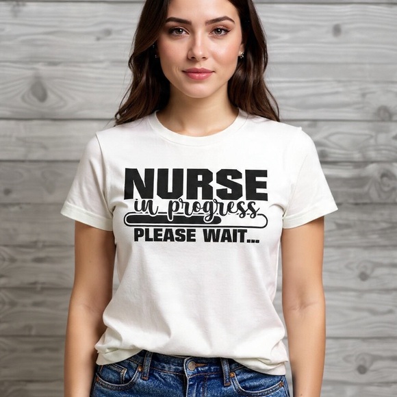 “Nurse in Progress – Please Wait” Graphic T-Shirt – White - Picture 6 of 6